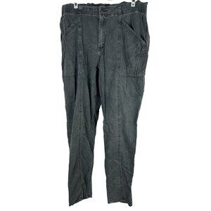 Old Navy Womens Relaxed Fit Washed Gray Pants L Elastic Waist Stretch Pockets